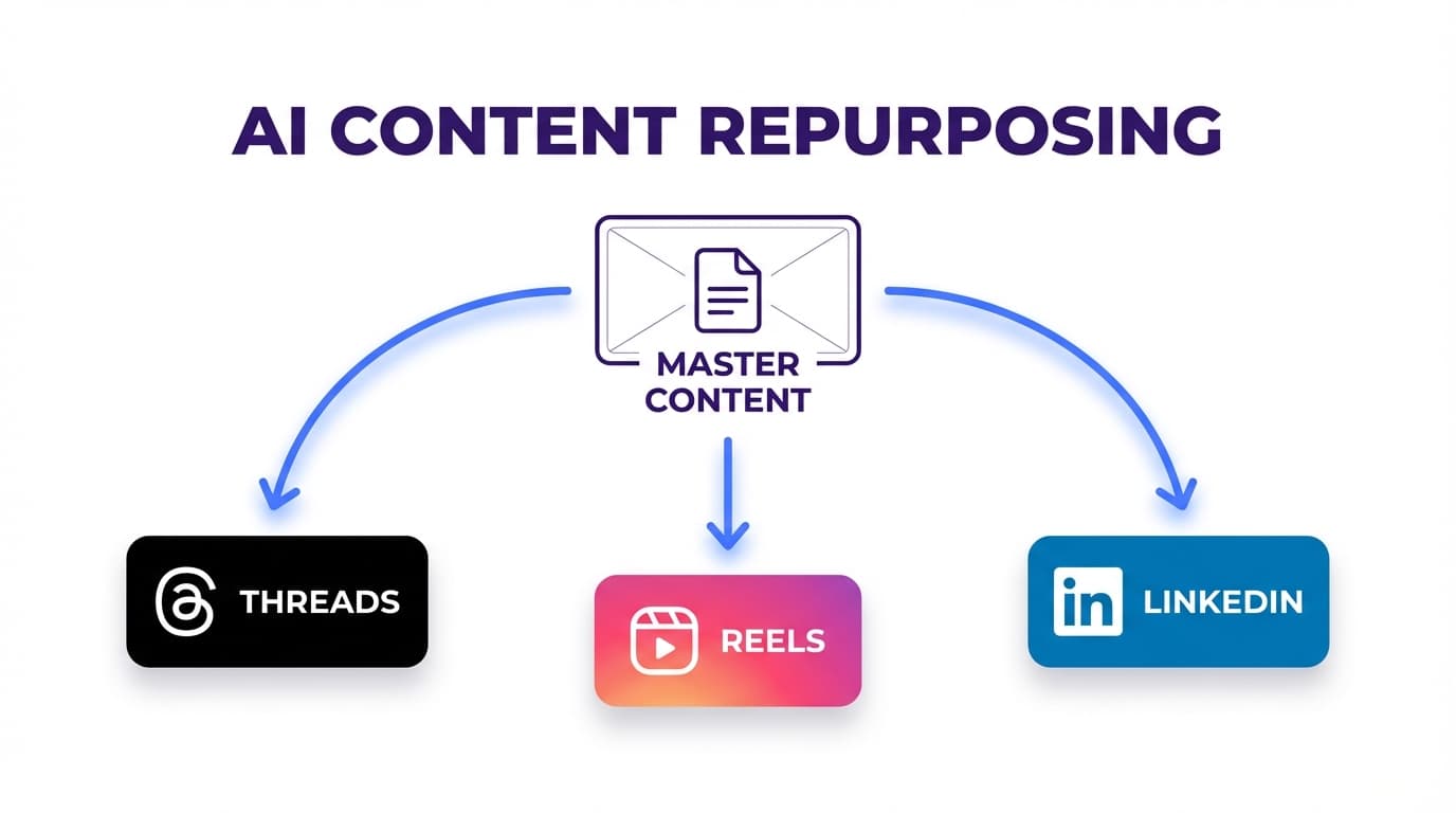 AI Workflow to Repurpose Content Into Threads, Reels, and LinkedIn Posts: Complete Guide