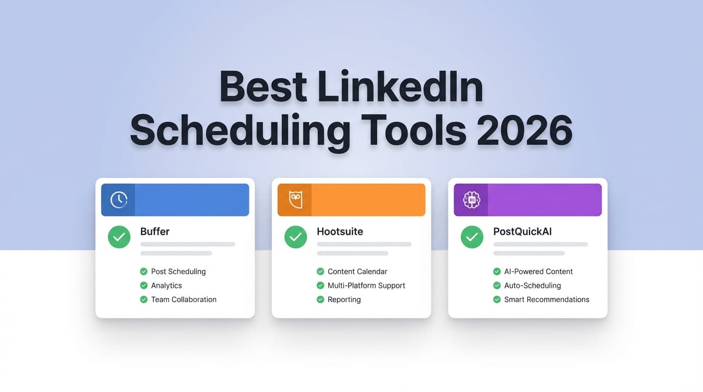 Best Linkedin Scheduling Tools 2026 Buffer Vs Hootsuite Vs Postquickai