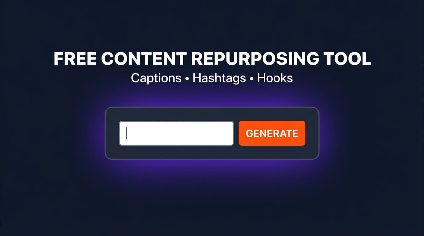 Free Content Repurposing Tool Caption Hashtag Hook Generator