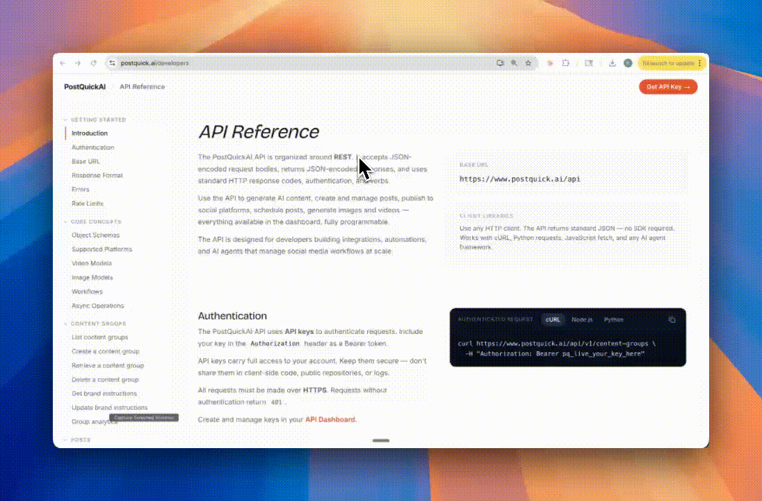 Developer REST API